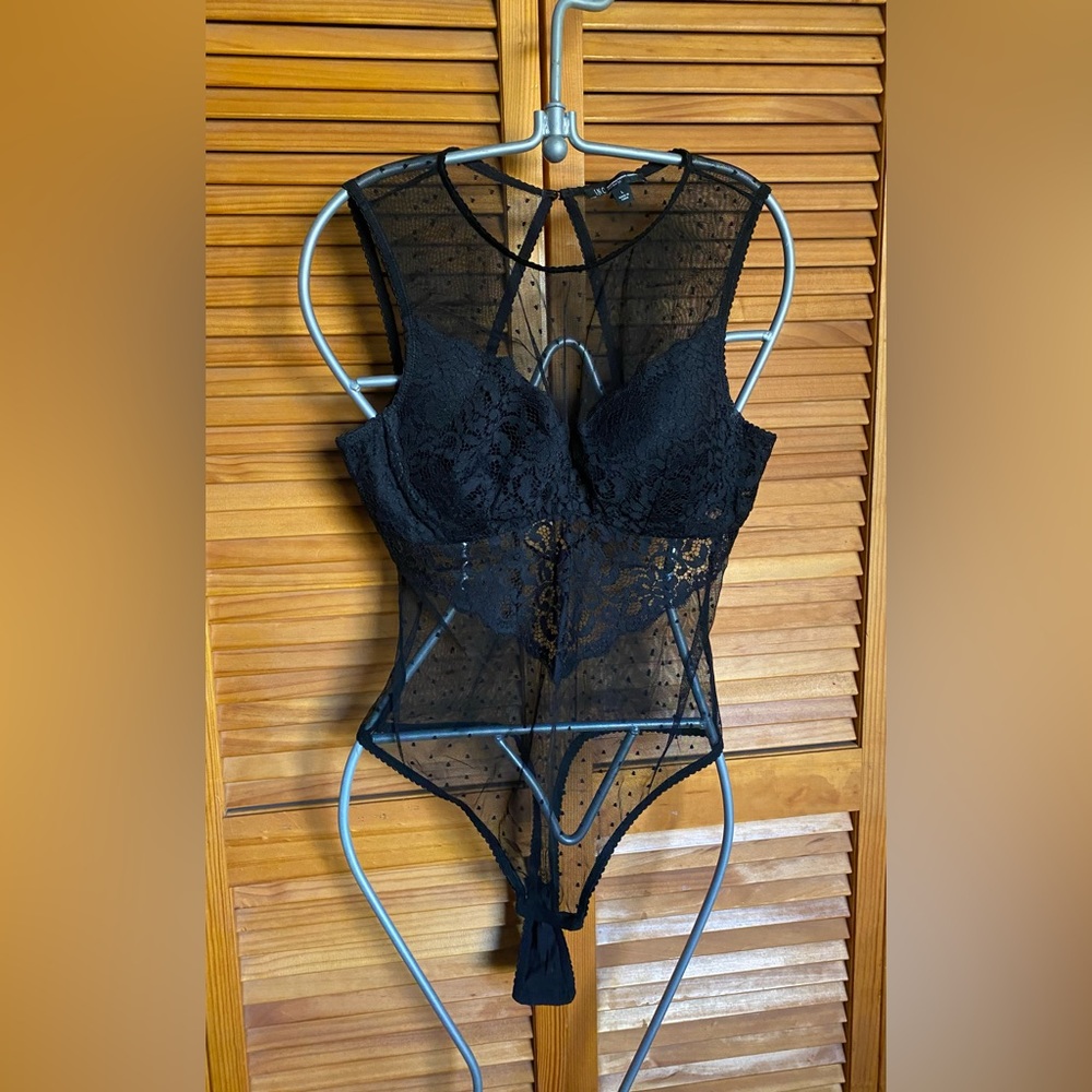 Black, mesh teddy by International Concepts Intimates